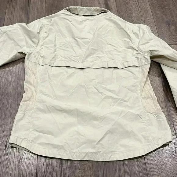 [M]L.L.Bean  Women Hiking/Outdoor Cream Mesh Vented L/S Shirt - Picture 8 of 9
